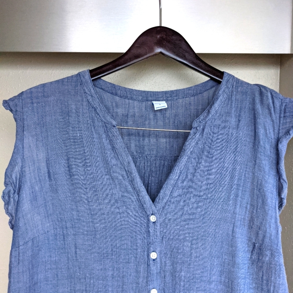 Chambray linen dress